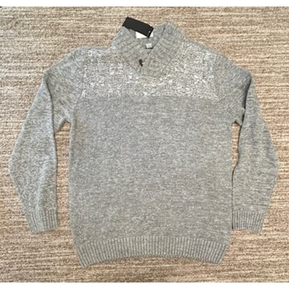NWT Method Gray Heather Mens Pullover Cowl Sweater Size XL